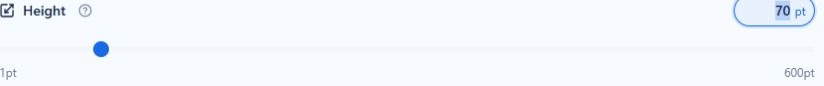 Custom text Height slider in points
