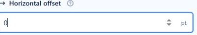 Horizontal offset in points