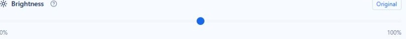 Brightness slider with Original reset