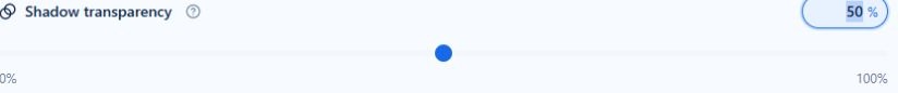 Shadow transparency percentage