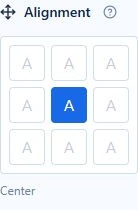 The nine-position alignment grid with Center selected