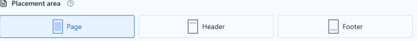 Page, Header and Footer placement areas